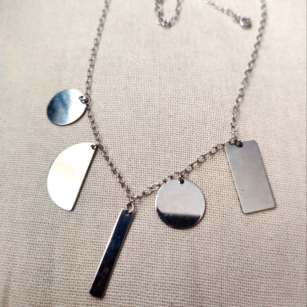 Dyadema Italy Sterling Silver Geometric Necklace
